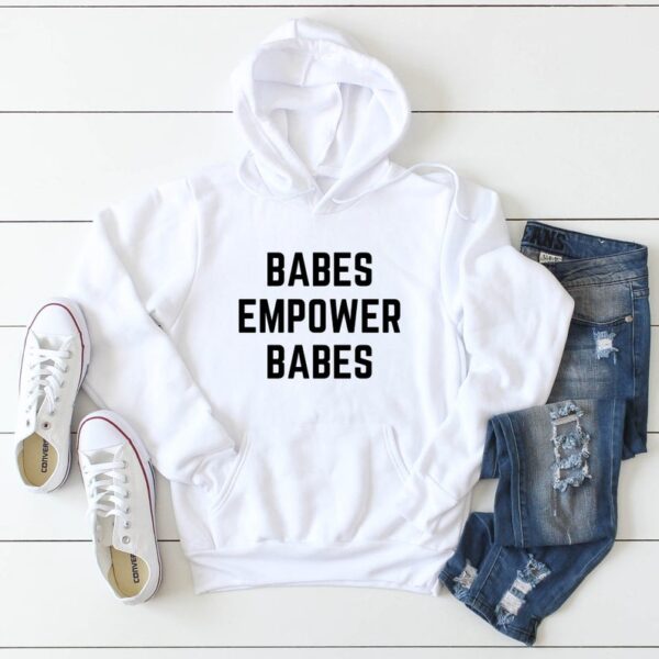Babes Sweatshirt Empowered Fashion Hoodie White
